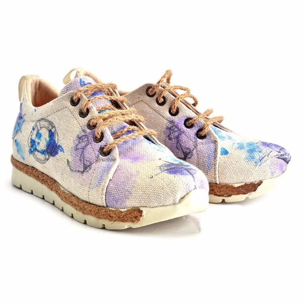 Goby Shoes - Blue Nautical Compass Sneakers